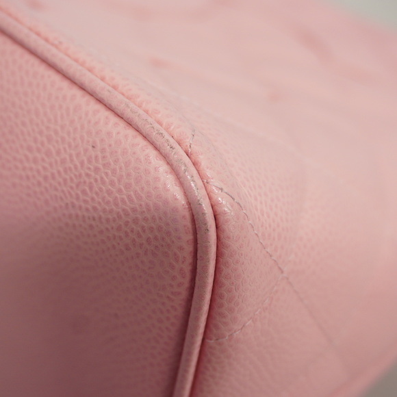 Auth Chanel Caviar Skin Reprint Tote Women's Caviar Leather Tote Bag Pink - Picture 7 of 11